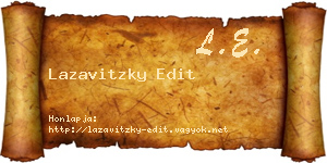 Lazavitzky Edit névjegykártya